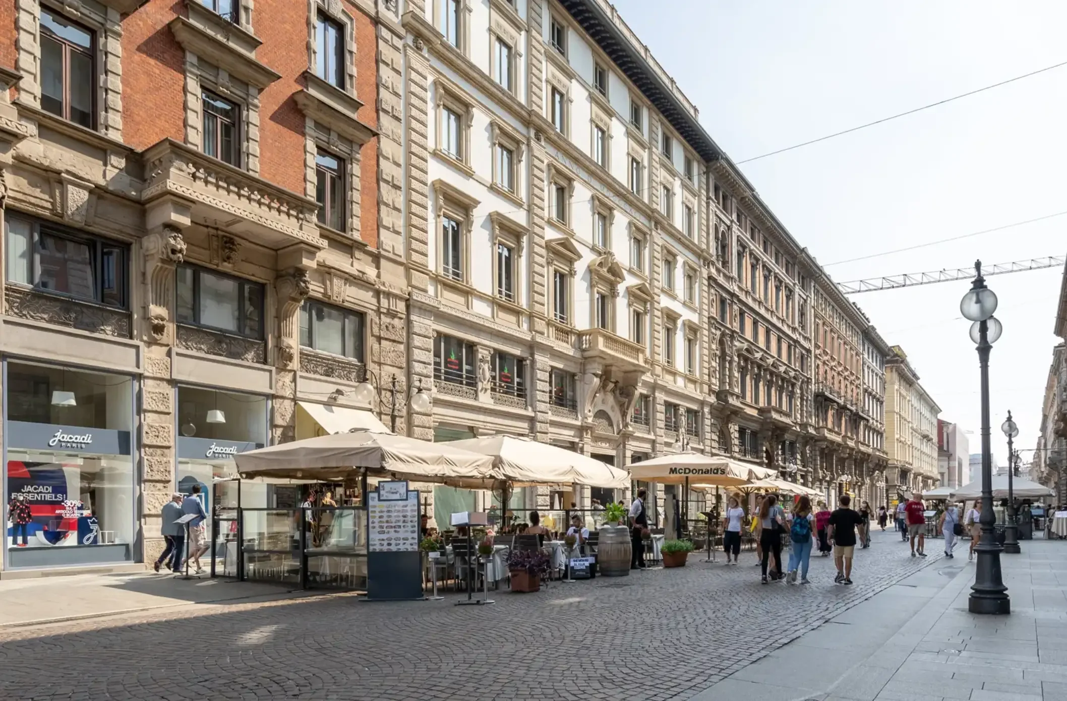 Via Dante with the building's period façade